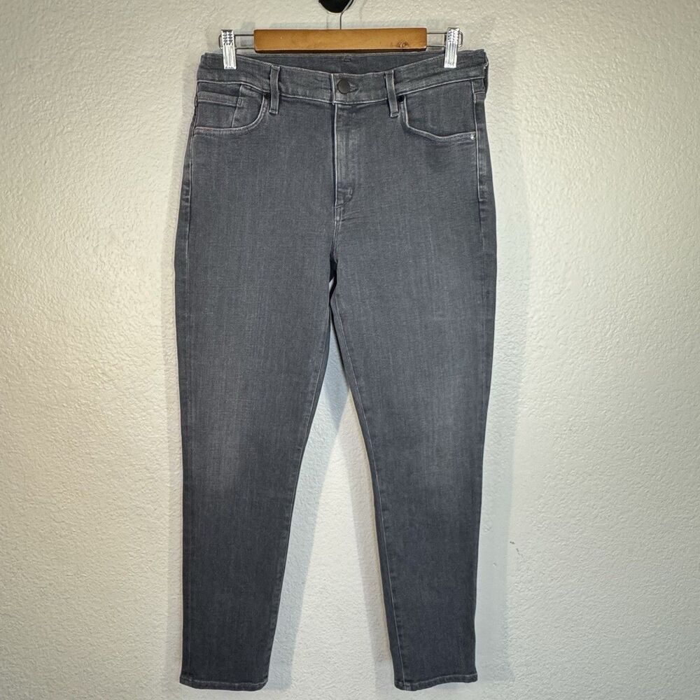 Goldsign Skinny Black Jeans Gray Stretch High Rise 28” Inseam USA Made Women 32